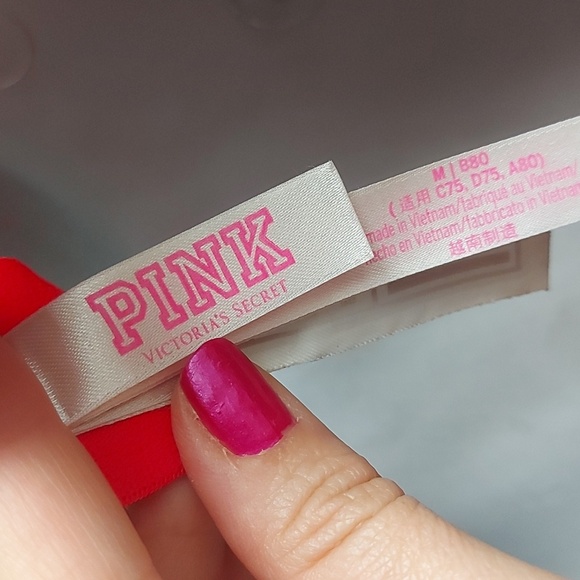 PINK Victoria's Secret Red Lace Bralette Medium - Picture 4 of 5